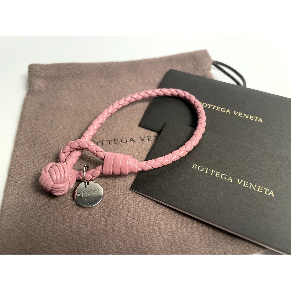 New Bottega Veneta Intrecciato Bracelet  Leather Mallow Size M